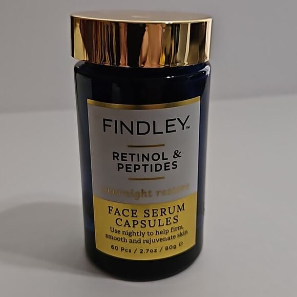 New FINDLEY Retinol & Peptides Overnight Restore Face Serum Capsules 60 pcs - Picture 1 of 5